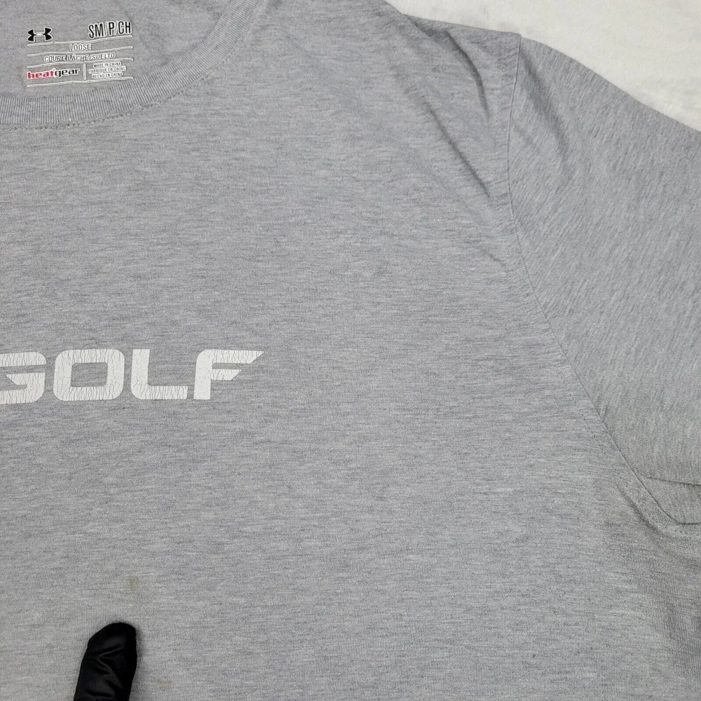 Under Armour Shirt Mens Small Grey Crew Golf Heatgear Loose‎ Base UA BaseAdult *